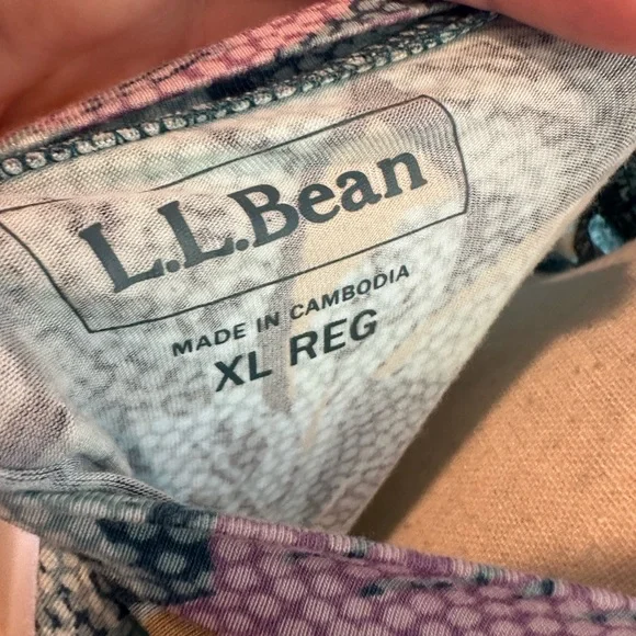 L.L. Bean Summer Knit Dress Teal ,Lavendar XL - Picture 5 of 5